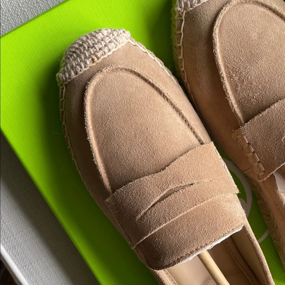 Sam Edelman KAI Penny Loafers Espadrille- taupe Suede US8M new in box